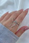 Heliophilia Silver Anillo de Zirconio en Bronce Plateado Ajustable